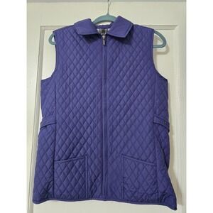 Peck & Peck Jacket Vest Womens Small Purple 100% Polyester‎ Full Zip Vest